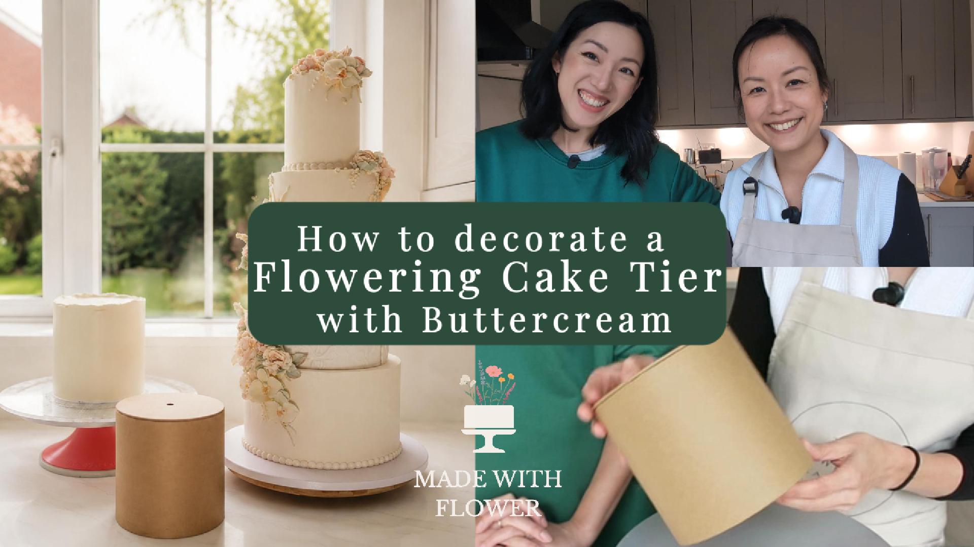 FREE TUTORIAL: How To Decorate A Flowering Cake Tier With Buttercream.